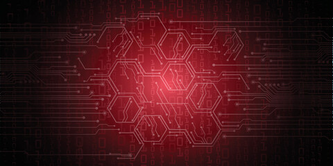 Red technology digital abstract background