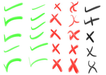 hand drawn arrows set. Check marks