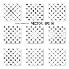 Collection of Seamless pattern line doodle hand drawing abstract isolated on background