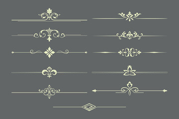 Vintage set. Floral elements for design monograms, invitations, frames, menus and labels. Graphic design of the website, cafes, boutiques, hotels, wedding invitations.