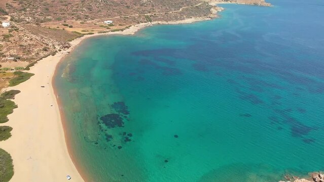 The sandy beach Kalamos in Ios island, Greece