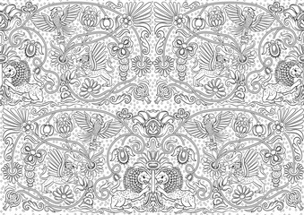 Classical luxury old fashioned royal decoration, historical ornament with lions, griffons and eagle Seamless pattern, background. Vector illustration.