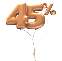 Number gold balloons 3d