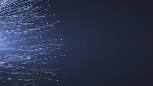 An abstract blue background in the form of lightning-like stems of a fantastic plant. Growing mold fungus. 3D render.