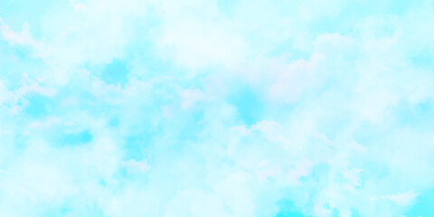 Obraz premium Blue sky with white clouds background. Romantic sky. Abstract nature background of romantic summer blue sky with fluffy clouds. Beautiful puffy clouds in bright blue sky in day sunlight.