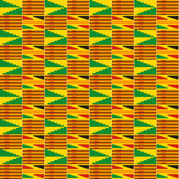 Ethnic seamless pattern. Kente cloth. Tribal print.