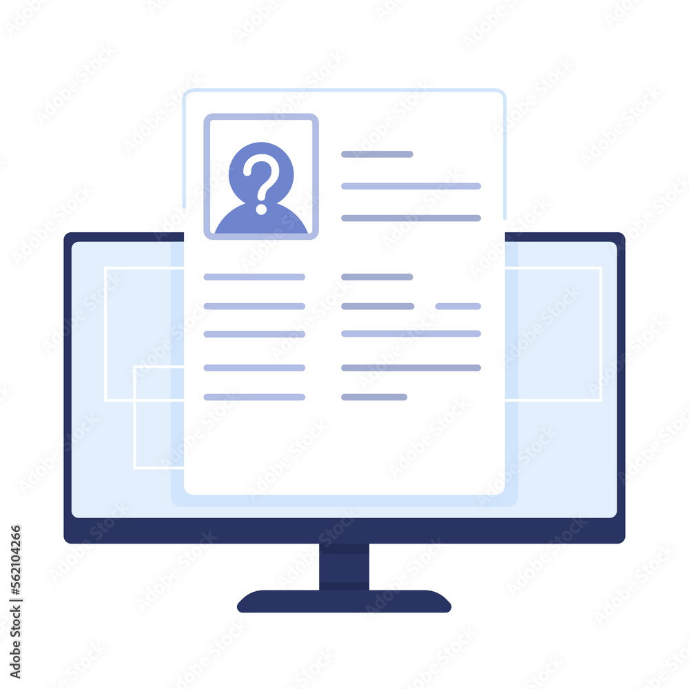 Poster evaluate job candidate application semi flat color vector element. cv web search. editable item. ful