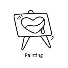 Painting vector outline hand draw Icon design illustration. Valentine Symbol on White background EPS 10 File