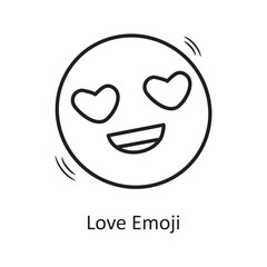 Love Emoji vector outline hand draw Icon design illustration. Valentine Symbol on White background EPS 10 File