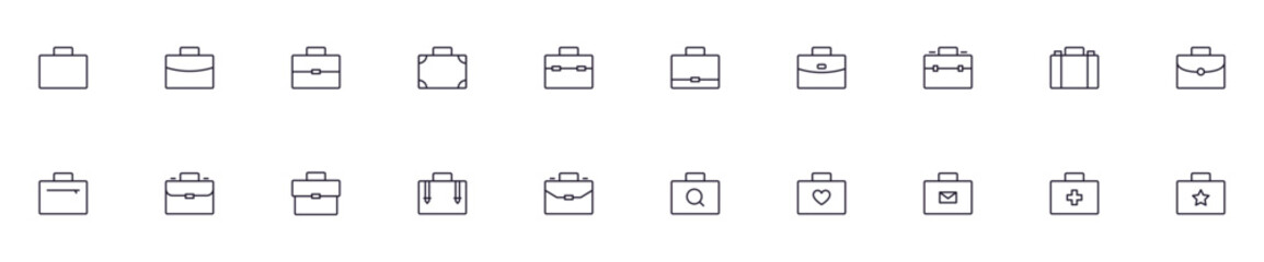 Case concept. Collection of case high quality vector outline signs for web pages, books, online stores, flyers, banners etc. Set of premium illustrations isolated on white background