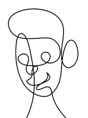 line art of face man cartoon