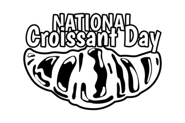 National croissant day vector. Illustration with sweet pastries. Croissant Day poster, January 30th. Illustration with food. holiday poster