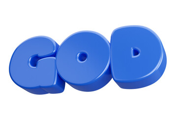 God 3d word text