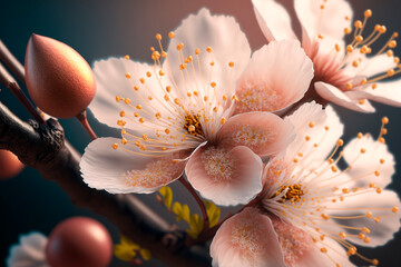 Obraz na płótnie Canvas Beautiful Cherry Blossom Generative IA Technology