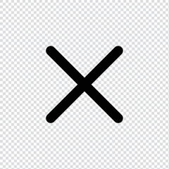 Cancel, wrong, cross filled icon in transparent background, basic app and web UI bold line icon, EPS10