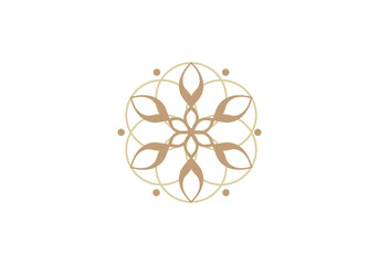 Abstract elegant flower logo icon vector design. Universal creative premium symbol background