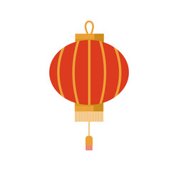 Lantern Chinese vector icon. lamp red hanging isolated on white background. Design elements for Lantern festival and Chinese new year or other festival holidays. Art. Vector illustration.