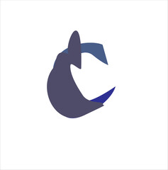 blue and white shark