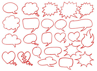 speech bubbles of various shapes,
다양한 형태의 말풍선들