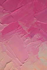 Stucco oil and acrylic smear blot canvas painting wall. Abstract texture pastel pink, lilac, beige...