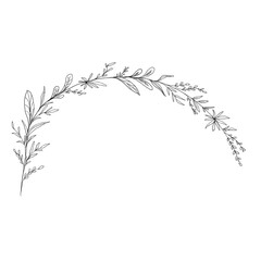 Obraz premium Minimal Line Wreath Illustration