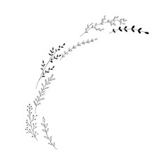 Minimal Line Wreath Illustration