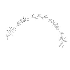 Minimal Line Wreath Illustration