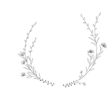 Minimal Line Wreath Illustration