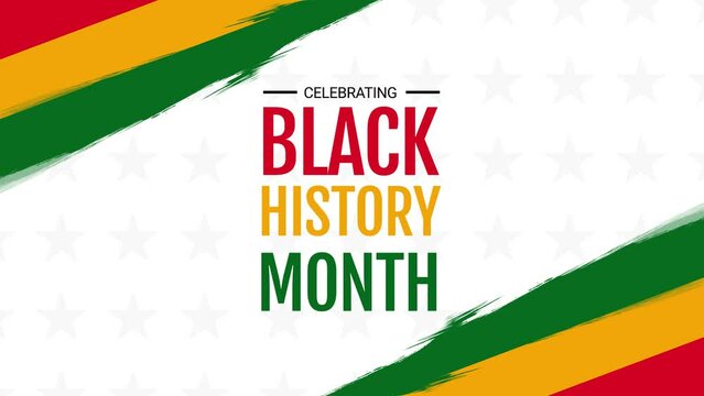 Celebrating Black History Month video animation, American African Black History Month, Celebrate Black history month on white background animation
