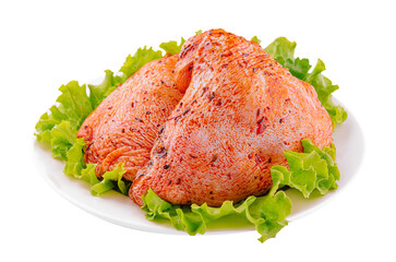 Raw marinated chicken thighs for grill