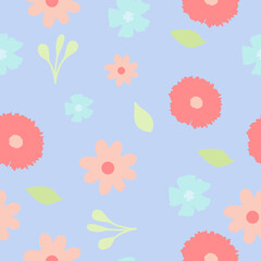 Flowers seamless patterns. Vector design for paper, cover, fabric, interior decor and other users