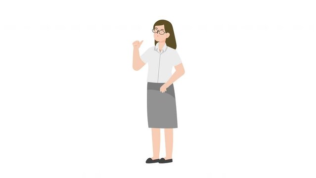 Business woman showing thumbs up