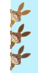 3 Osterhasen Banner Vertikal Gelb/Grün/Orange Himmel