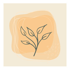 Abstract Plant Art design for print, cover, wallpaper, Minimal and natural wall art. Botanical wall art vector. Tropical Foliage line art drawing with abstract shapes. Vector illustration