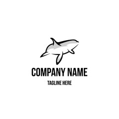 Whale logo design icon. Whalelogo design inspiration. Artic animal logo design template. Animal symbol logotype. Whale symbol silhouette.
