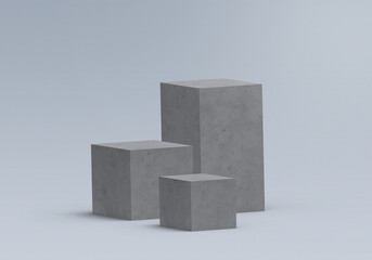 Square stone platforms for product presentation