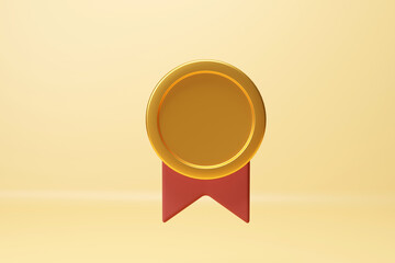 golden medal in 3d rendering design.