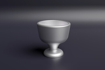 iron cup in 3d rendering design.
