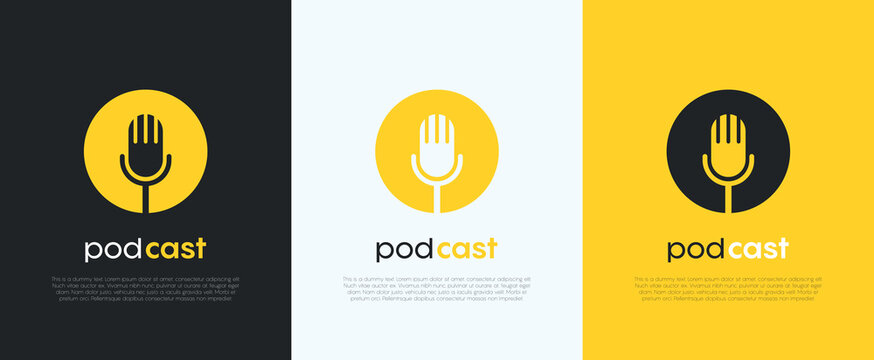 Bubble chat with podcast logo design 10 eps.