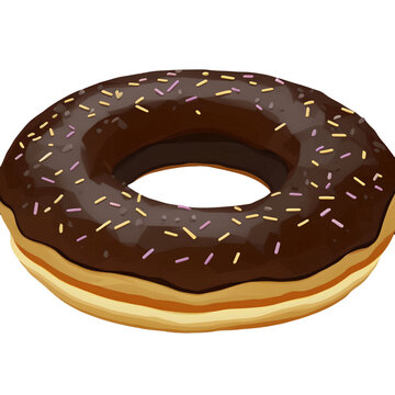 donut drawn digital painting watercolor illustration