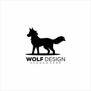 Wolf design logo design silhouette style