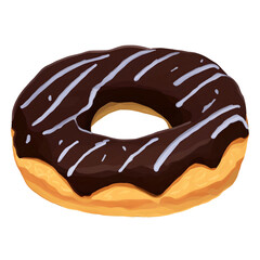 donut drawn digital painting watercolor illustration