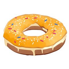 donut drawn digital painting watercolor illustration