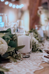 Obraz na płótnie Canvas Floral decoration for the wedding table.