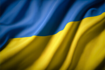 Ukraine Flag Waving - illustration - AI Generated