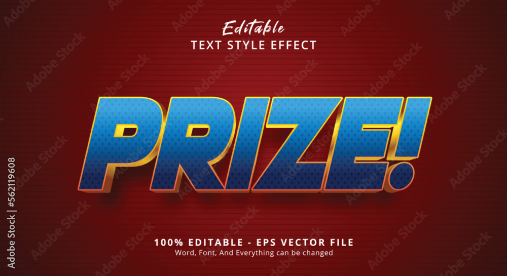 Poster editable text effect, prize text on red background style effect