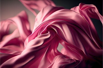 Silk luxury smooth billowing, pink fabric (ai generated)