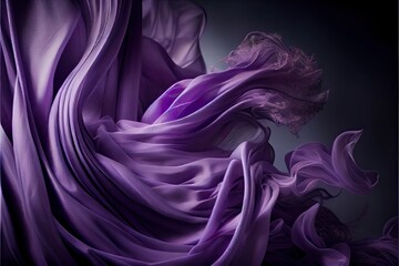 Fototapeta premium Silk luxury smooth billowing, violet fabric (ai generated)