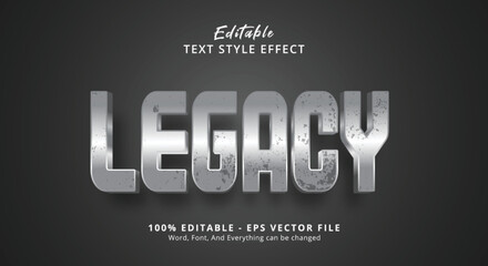 Editable text effect, Legacy text on grey background style effect