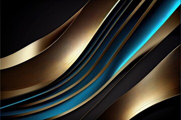 Abstract black blue line arts background luxury (Ai generated)